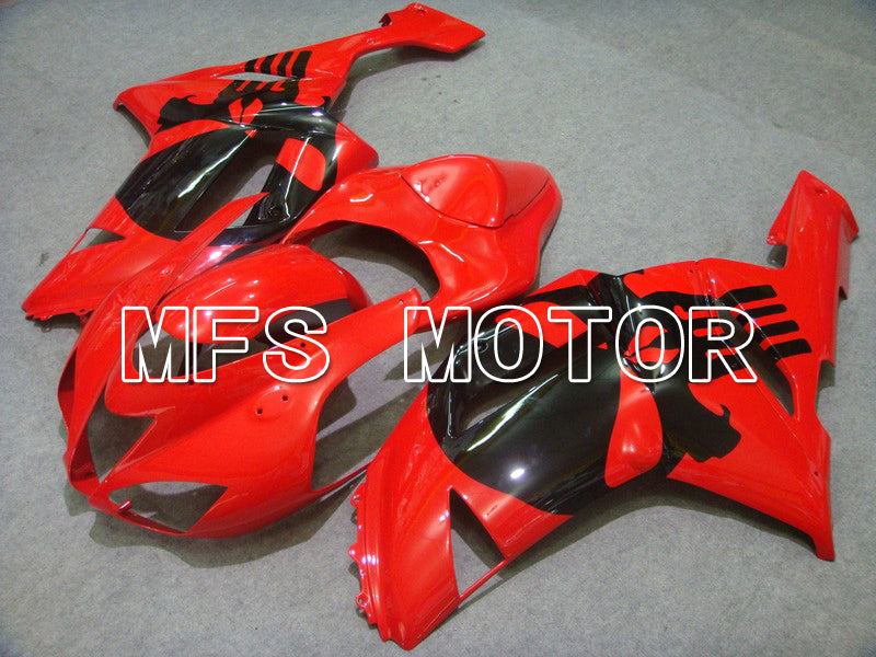 Kawasaki NINJA ZX6R 2007-2008 Injection ABS Fairing - Factory Style - Black Red - MFS5797 - Fairings Kit