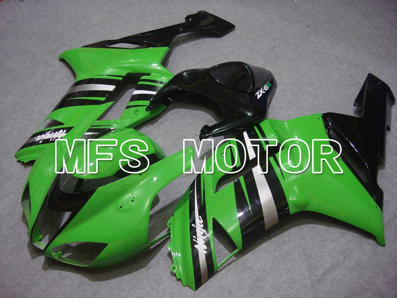 Kawasaki NINJA ZX6R 2007-2008 Injection ABS Fairing - Factory Style - Black Green - MFS5798 - Fairings Kit