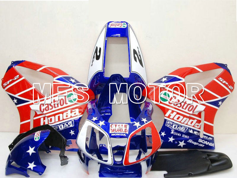 Honda VTR1000 RC51 2000-2006 ABS Fairing - Castrol - Red Blue - MFS6343 - Fairings Kit
