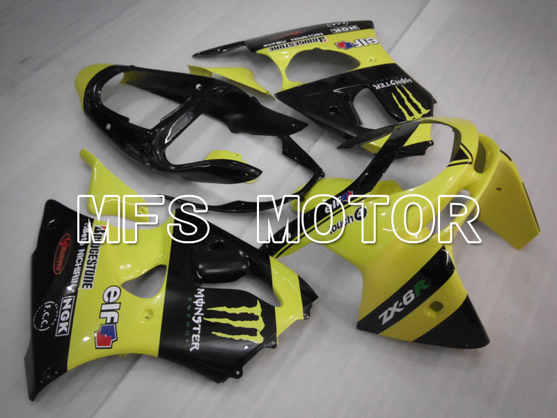 Kawasaki NINJA ZX6R 1998-1999 ABS Fairing - Monster - Black Yellow - MFS6455 - Fairings Kit