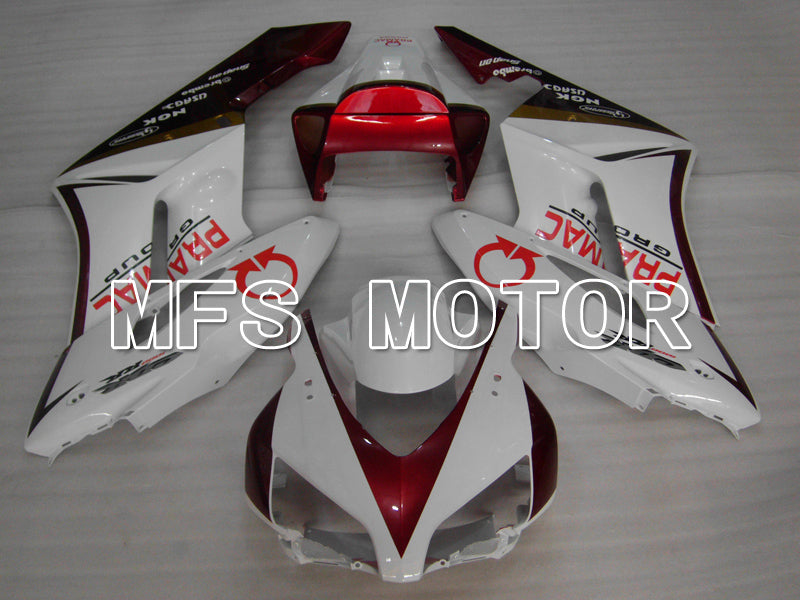 Honda CBR1000RR 2004-2005 Injection ABS Fairing - PRAMAC - White Red wine color - MFS6474 - Fairings Kit